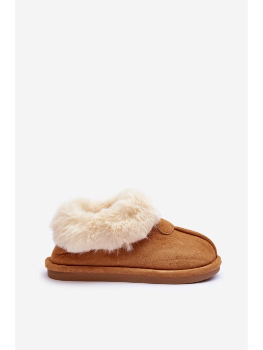 Women's Slippers With Faux Fur Brown Lanoze