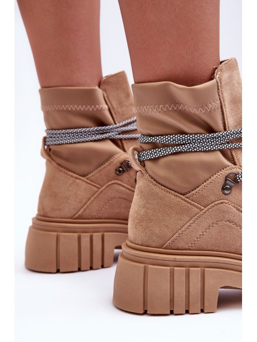 Women's Boots Suede Lace-Up Dark Beige Acorn