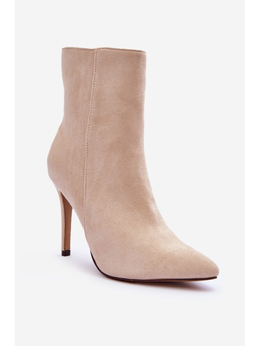 Suede Heels Light Beige Eberpia's