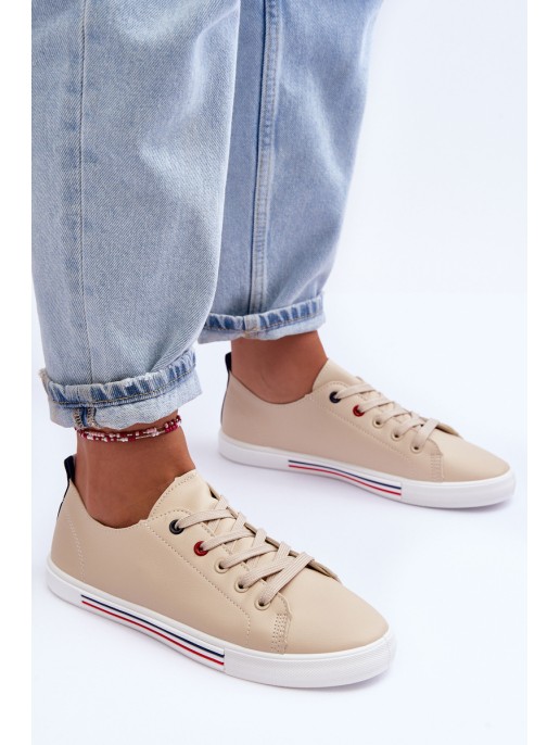 Women's Leather Sport Shoes Beige Mossaia