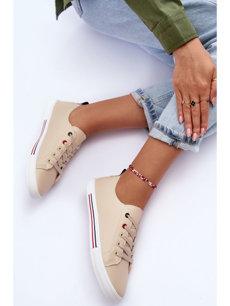 Women's Leather Sport Shoes Beige Mossaia