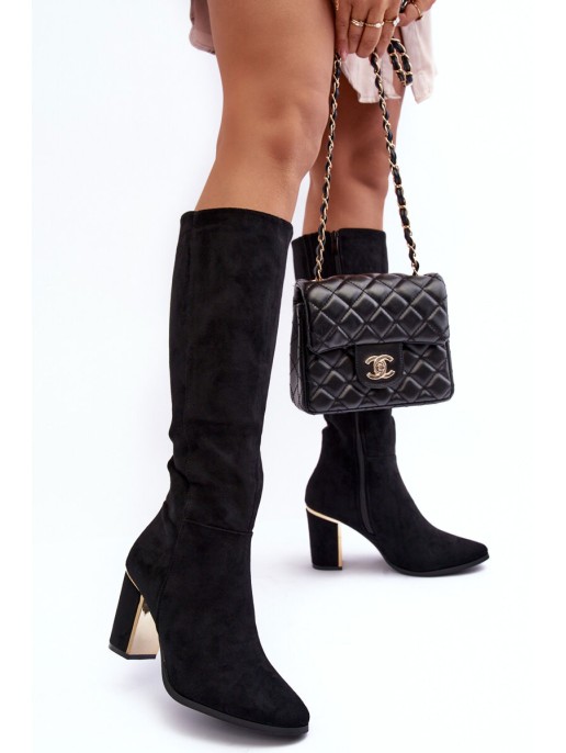 Suede Over-the-Knee Boots on Heel Kilrenita Black