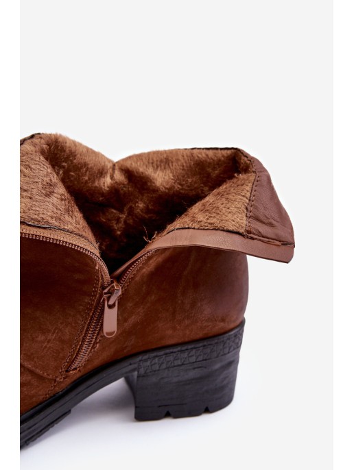 Women's Heeled Fur-Lined Boots Camel Effie Women's Heeled Fur-Lined Boots Camel Effie