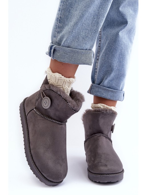 Women's Padded Snow Boots With Decoration Grey Siriol Women's Padded Snow Boots With Decoration Grey Siriol