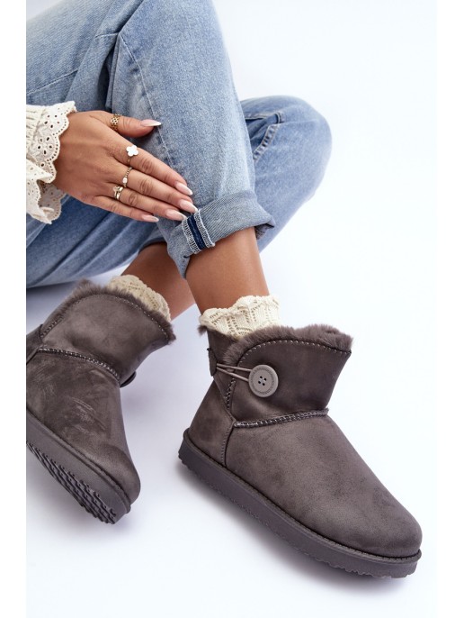 Women's Padded Snow Boots With Decoration Grey Siriol Women's Padded Snow Boots With Decoration Grey Siriol