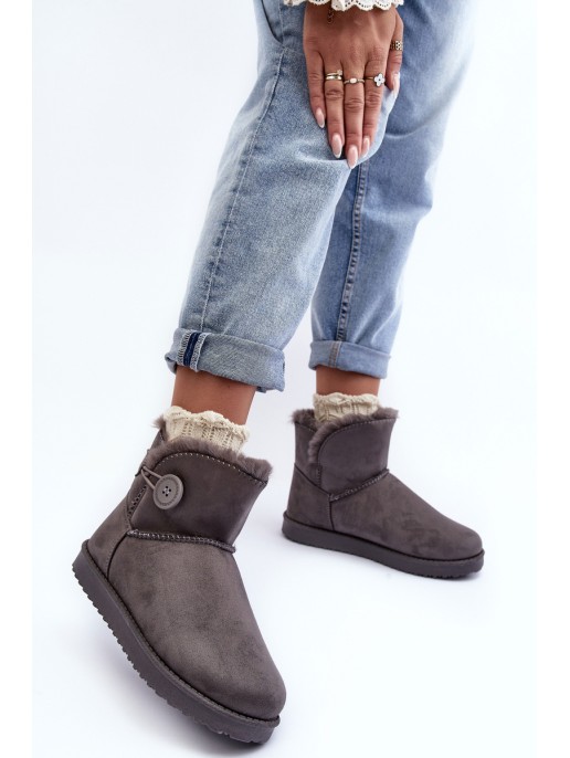 Women's Padded Snow Boots With Decoration Grey Siriol Women's Padded Snow Boots With Decoration Grey Siriol