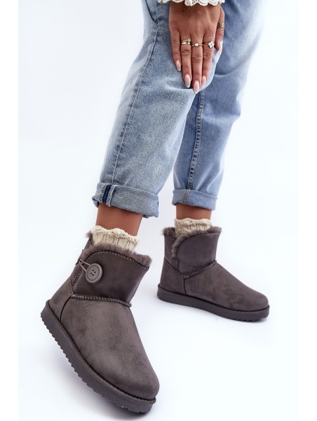 Women's Padded Snow Boots With Decoration Grey Siriol