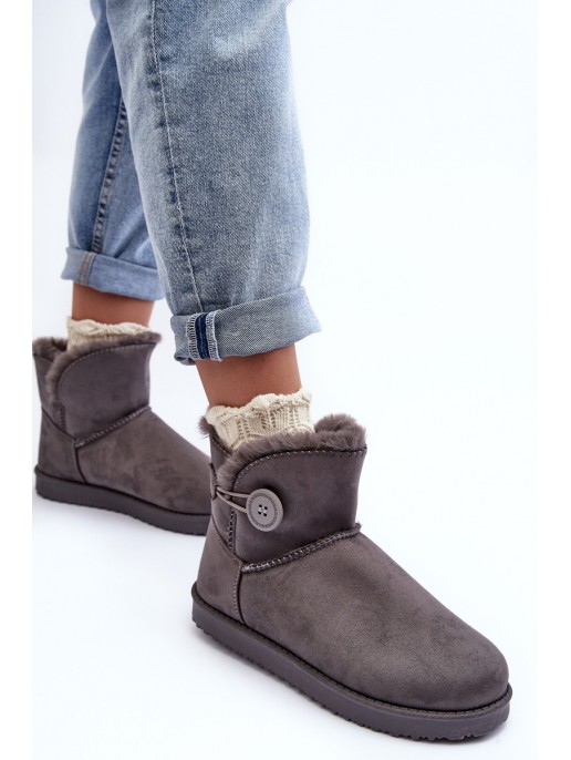 Women's Padded Snow Boots With Decoration Grey Siriol Women's Padded Snow Boots With Decoration Grey Siriol