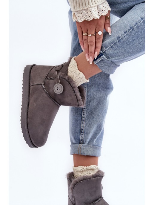 Women's Padded Snow Boots With Decoration Grey Siriol Women's Padded Snow Boots With Decoration Grey Siriol
