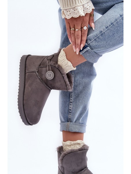 Women's Padded Snow Boots With Decoration Grey Siriol