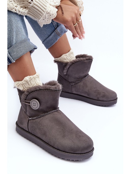 Women's Padded Snow Boots With Decoration Grey Siriol Women's Padded Snow Boots With Decoration Grey Siriol