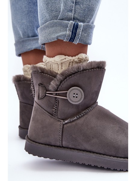 Women's Padded Snow Boots With Decoration Grey Siriol