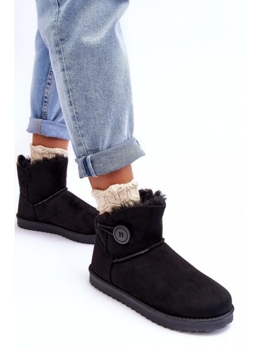 Women's Quilted Snow Boots With Ornament Black Siriol Women's Quilted Snow Boots With Ornament Black Siriol