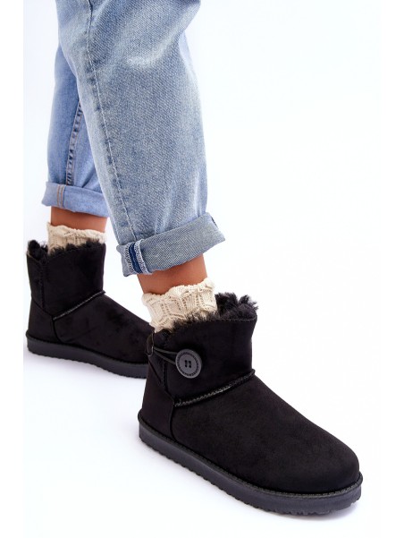 Women's Quilted Snow Boots With Ornament Black Siriol