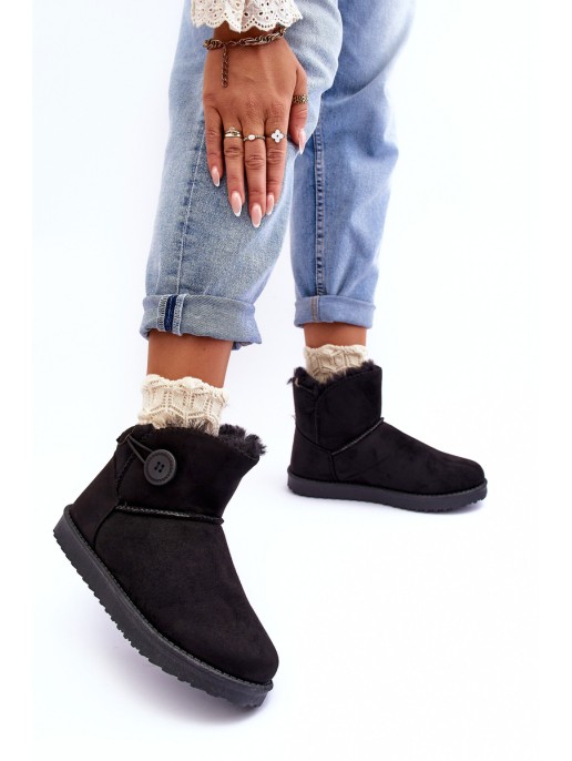 Women's Quilted Snow Boots With Ornament Black Siriol Women's Quilted Snow Boots With Ornament Black Siriol