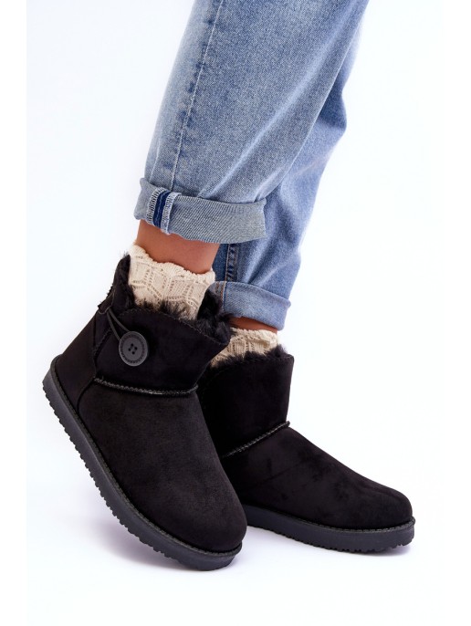 Women's Quilted Snow Boots With Ornament Black Siriol Women's Quilted Snow Boots With Ornament Black Siriol