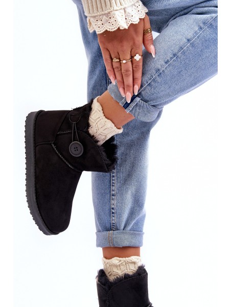 Women's Quilted Snow Boots With Ornament Black Siriol