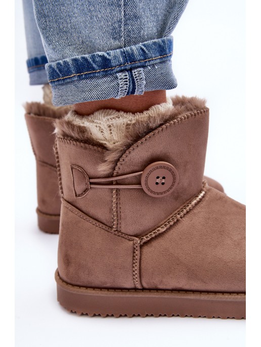 Women's Padded Snow Boots With Embellishment Dark Beige Siriol Women's Padded Snow Boots With Embellishment Dark Beige Siriol