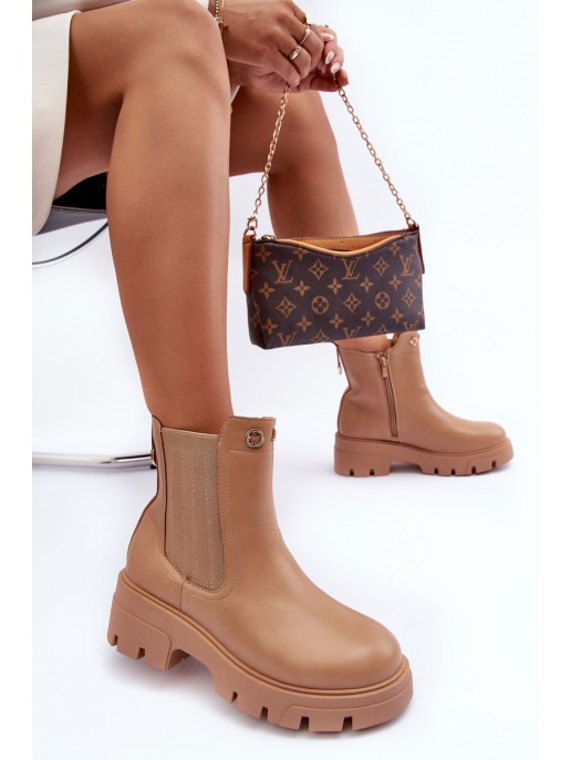 Women's Leather Derby Shoes With Decorations Beige Lobb