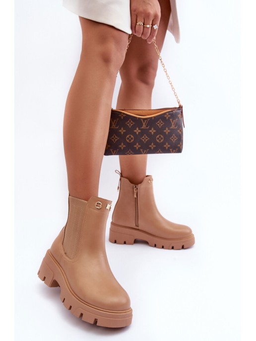 Women's Leather Derby Shoes With Decorations Beige Lobb