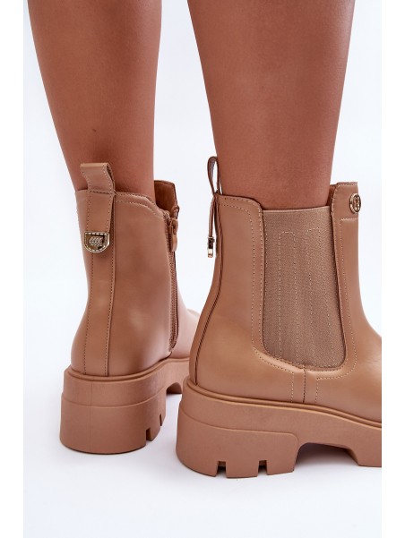 Women's Leather Derby Shoes With Decorations Beige Lobb