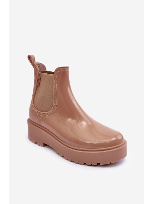 Women's Lacquered Platform Boots Big Star MM274396 Beige Women's Lacquered Platform Boots Big Star MM274396 Beige