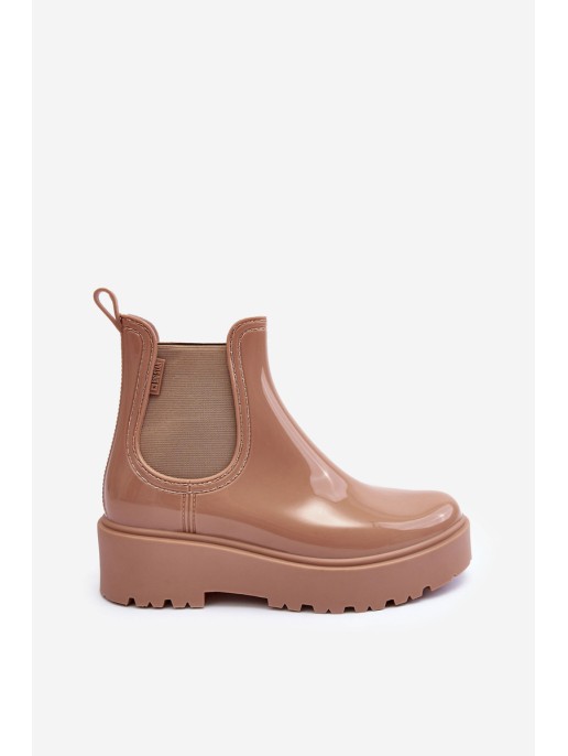 Women's Lacquered Platform Boots Big Star MM274396 Beige Women's Lacquered Platform Boots Big Star MM274396 Beige