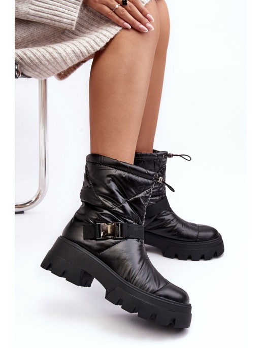 Women's Boots With Massive Sole And Flat Heel Black Werikse