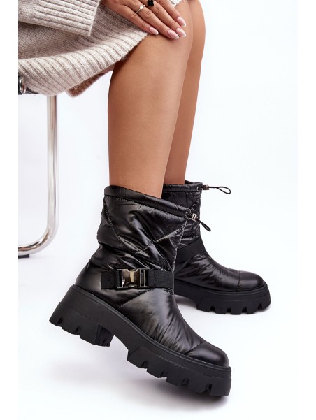 Women's Boots With Massive Sole And Flat Heel Black Werikse