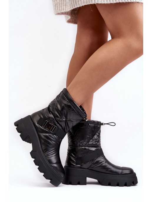 Women's Boots With Massive Sole And Flat Heel Black Werikse
