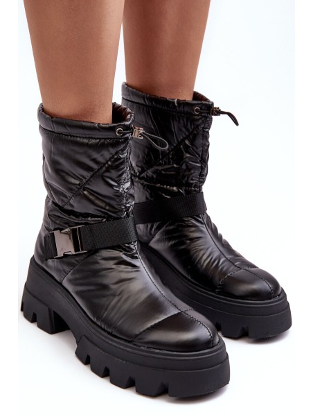 Women's Boots With Massive Sole And Flat Heel Black Werikse