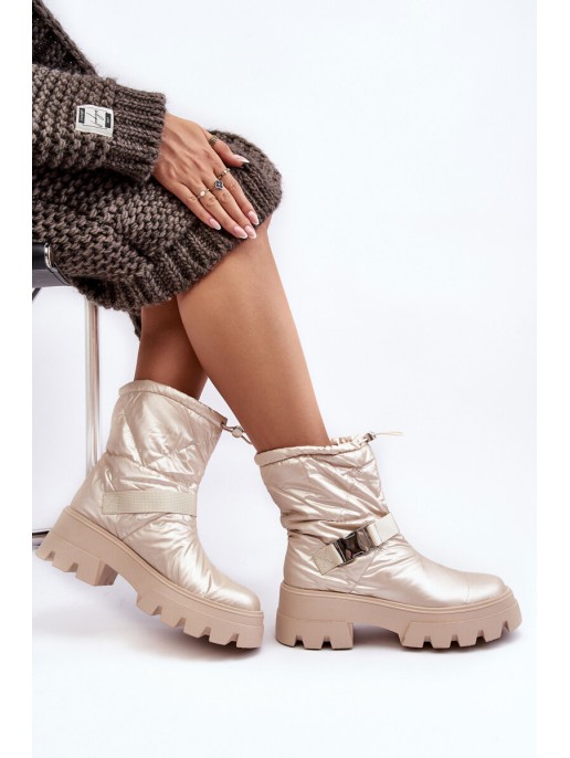 Women's Boots On Massive Sole And Flat Heel Beige Werikse Women's Boots On Massive Sole And Flat Heel Beige Werikse