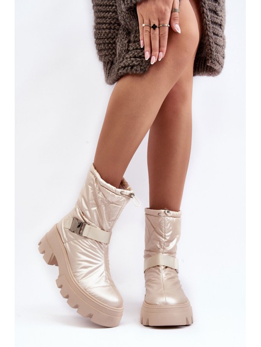 Women's Boots On Massive Sole And Flat Heel Beige Werikse Women's Boots On Massive Sole And Flat Heel Beige Werikse