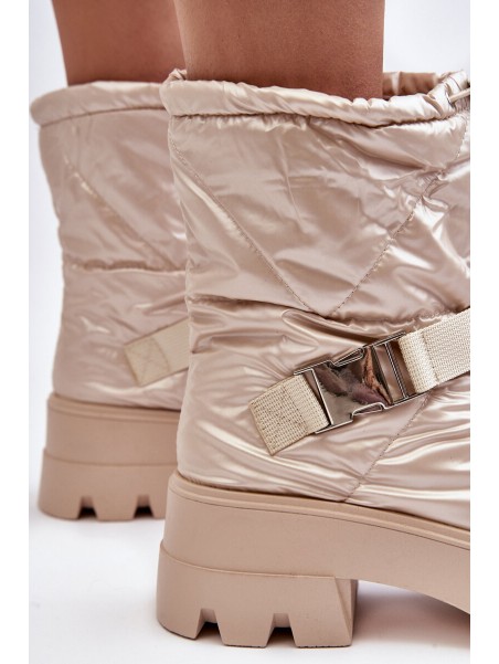 Women's Boots On Massive Sole And Flat Heel Beige Werikse