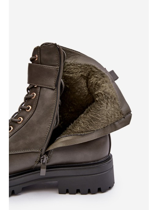Women's Zip-up Work Boots with Dark Green Decoration Ciossava Women's Zip-up Work Boots with Dark Green Decoration Ciossava