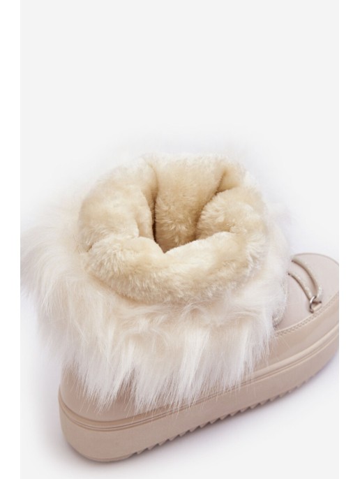 Women's Lace-up Snow Boots Light Beige Santero Women's Lace-up Snow Boots Light Beige Santero