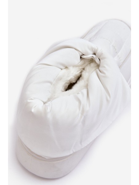 Women's Snow Boots With Decorative Lacing White Siracna