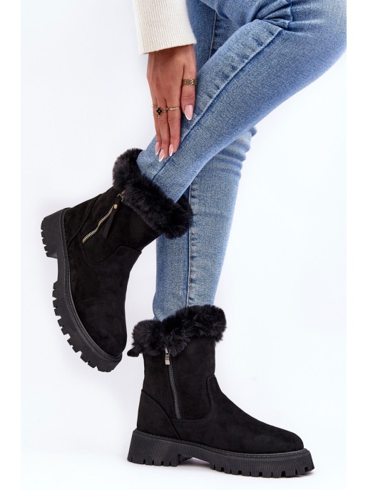 Women's Suede Boots With Fur Black Hasiva Women's Suede Boots With Fur Black Hasiva
