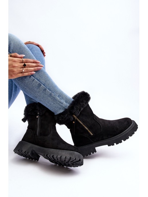 Women's Suede Boots With Fur Black Hasiva Women's Suede Boots With Fur Black Hasiva