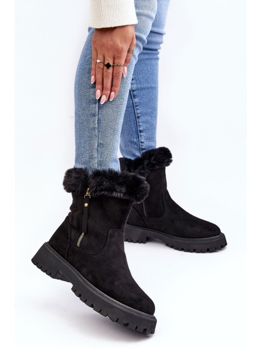 Women's Suede Boots With Fur Black Hasiva Women's Suede Boots With Fur Black Hasiva