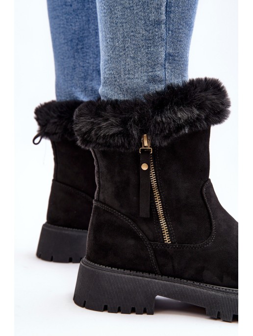 Women's Suede Boots With Fur Black Hasiva Women's Suede Boots With Fur Black Hasiva