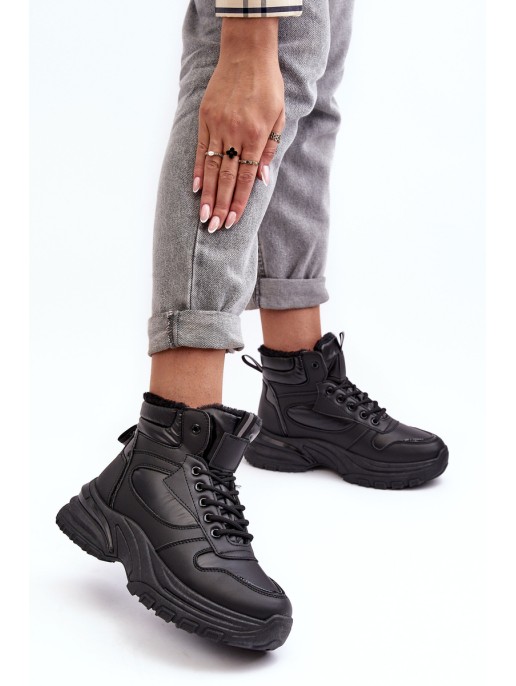 Women's Quilted Lace-Up Sport Shoes Black Dejana