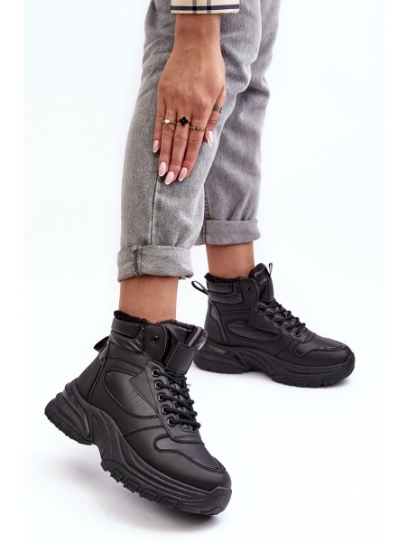 Women's Quilted Lace-Up Sport Shoes Black Dejana