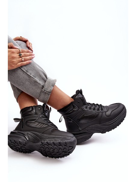 Women's Quilted Lace-Up Sport Shoes Black Dejana