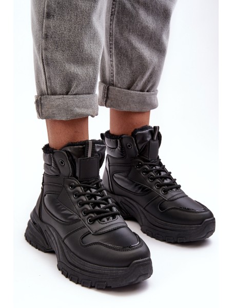 Women's Quilted Lace-Up Sport Shoes Black Dejana