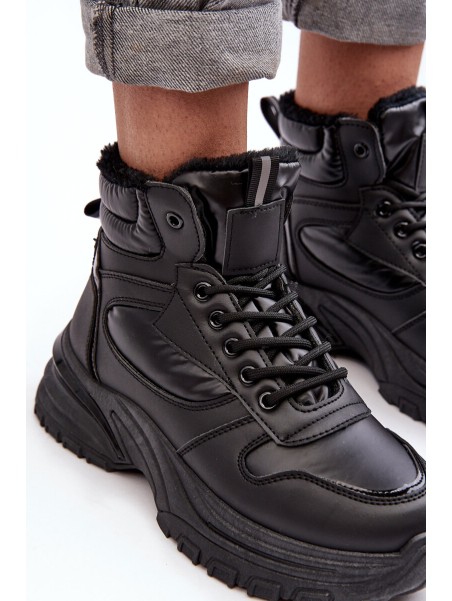 Women's Quilted Lace-Up Sport Shoes Black Dejana