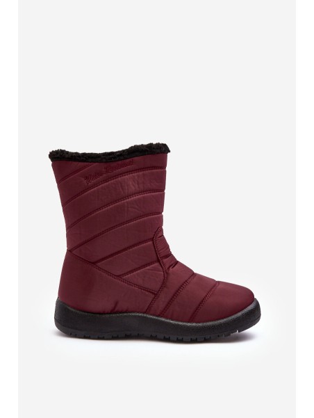 Women's High Padded Snow Boots Burgundy Luxina