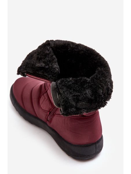 Women's High Padded Snow Boots Burgundy Luxina