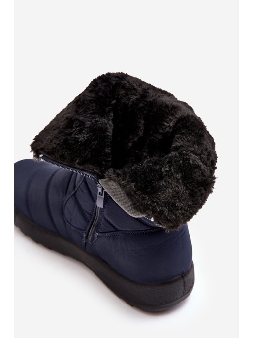 Women's High Padded Snow Boots Navy Luxina