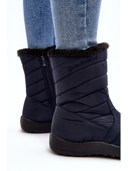 Women's High Padded Snow Boots Navy Luxina